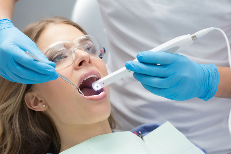 dental patient undergoing intraoral scan